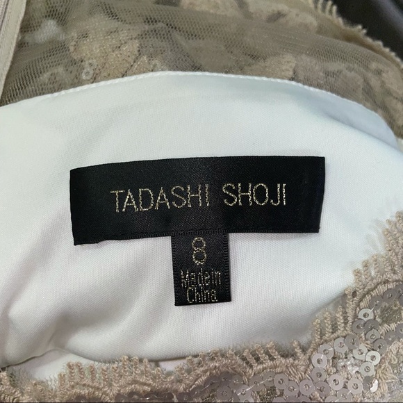 NWOT Tadashi Shoji Blouson Waist Lace Dress Size 8 - Picture 7 of 10